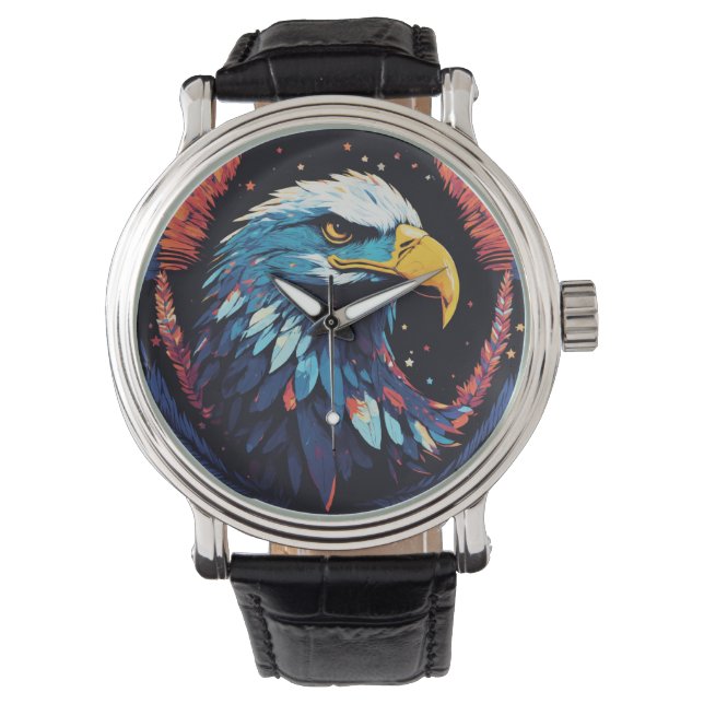 A subtle blend of colors surrounds the eagle watch (Front)