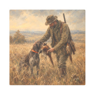 A Successful Pheasant Hunt with a GSP Metal Print