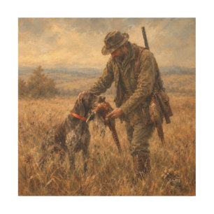 A Successful Pheasant Hunt with a GSP Wood Wall Art