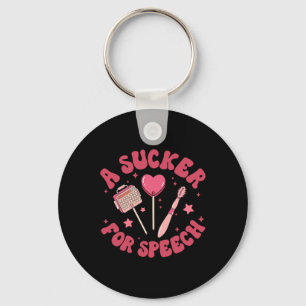 A Sucker For Speech Valentine Slp Speech Language Keychain