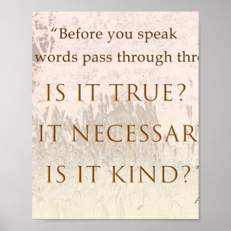 A Sufi Saying The Three Gates of Speech Poster