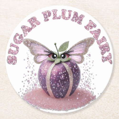 A Sugar Plum Fairy Round Paper Coaster