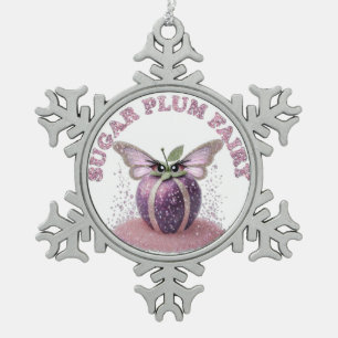 A Sugar Plum Fairy Snowflake Pewter Christmas Ornament