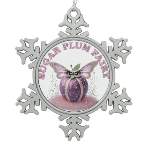 A Sugar Plum Fairy Snowflake Pewter Christmas Ornament