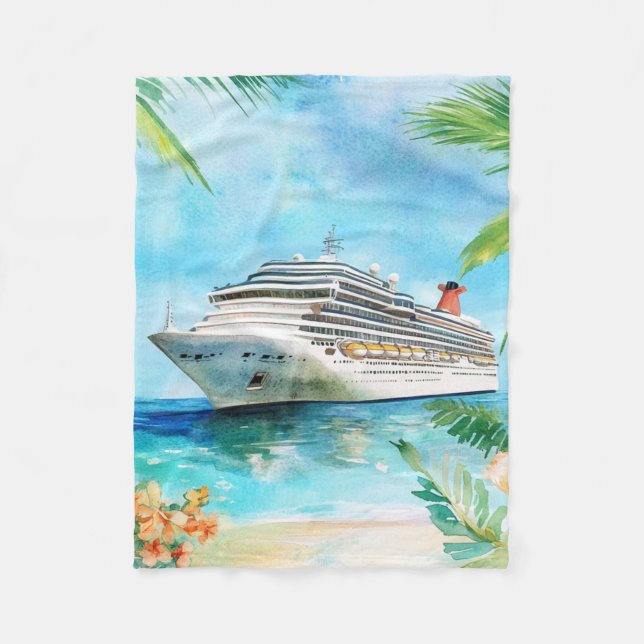 A Summer Cruise Fleece Blanket (Front)
