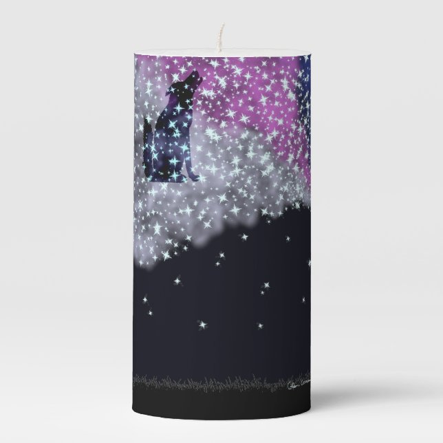 A Summer Night with Sirius  Pillar Candle (Front)