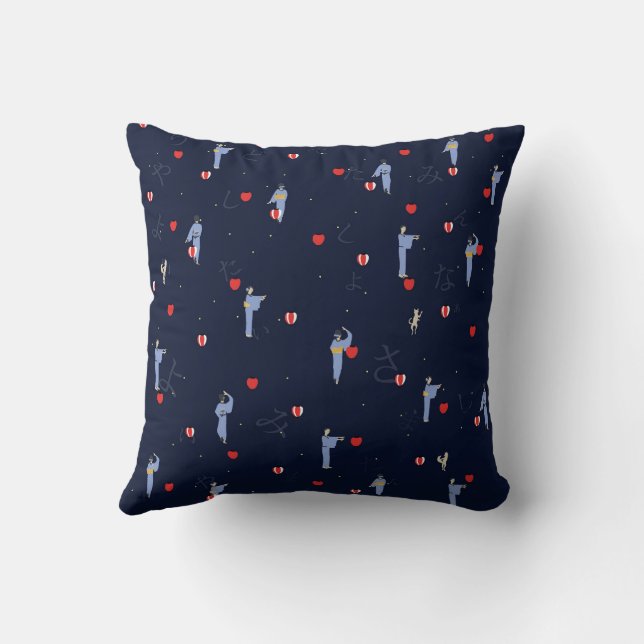 A summer night's Japan 3 Throw Pillow (Back)