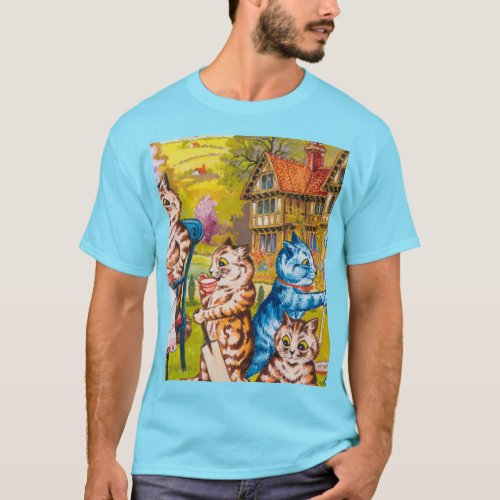 A Summer Tea Party by Louis Wain T_Shirt