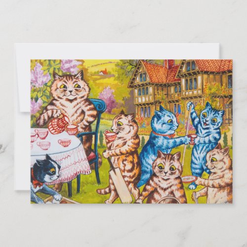 A Summer Tea Party by Louis Wain Thank You Card