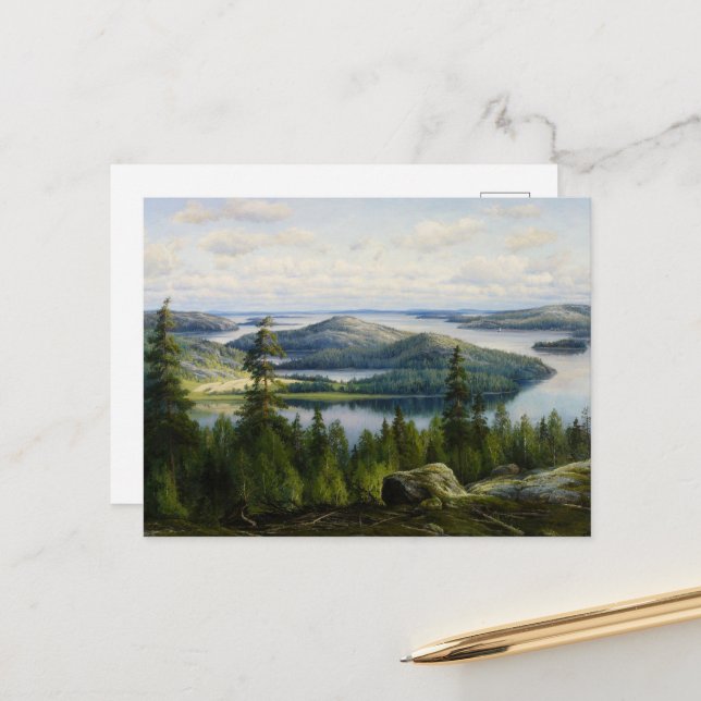 A Summer's Day on Lake Paijanne, Waenerberg  Postcard (Front/Back In Situ)