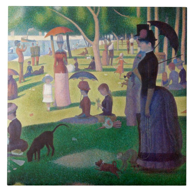 A Sunday Afternoon at La Grande Jatte, Seurat Ceramic Tile (Front)