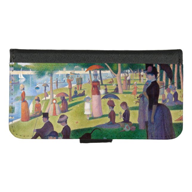 A Sunday Afternoon at La Grande Jatte, Seurat iPhone Wallet Case (Front (Horizontal))