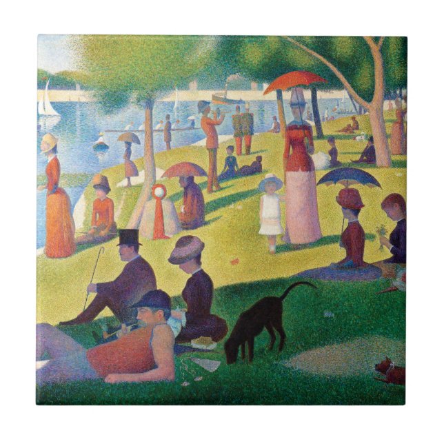 A Sunday Afternoon on La Grande Jatte by Seurat Ceramic Tile (Front)
