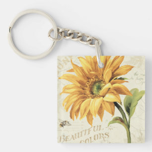 A Sunflower in Full Bloom Keychain