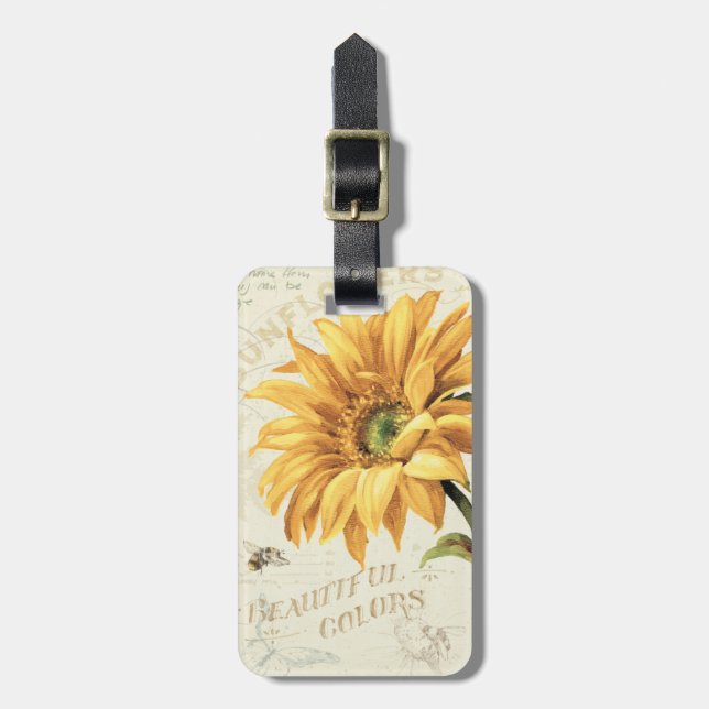A Sunflower in Full Bloom Luggage Tag (Front Vertical)