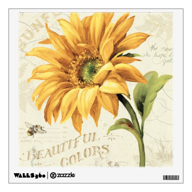 A Sunflower in Full Bloom Wall Sticker (Front)