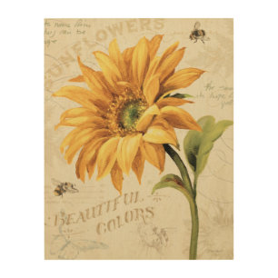 A Sunflower in Full Bloom Wood Wall Decor