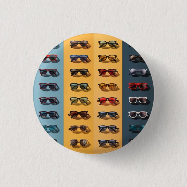 A sunglasses badge, pin, button, cool badge button (Front)