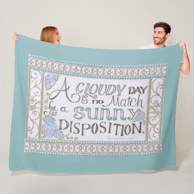A Sunny Disposition Fleece Blanket (Sea Foam) (In Situ)