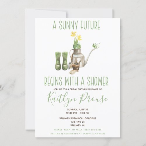 A Sunny Future Begins with a Shower Gardening  Invitation