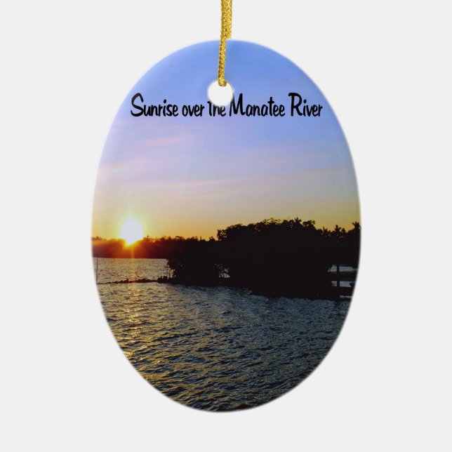 A sunrise in Bradenton Florida Ceramic Ornament (Front)