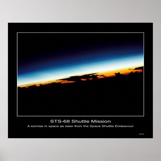 A sunrise seen from the Space Shuttle Endeavor Poster (Front)