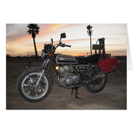 A Sunset, A Motorcycle Cards (Front Horizontal)