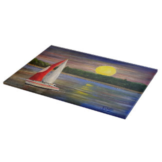 A Sunset Sail, by Gary Poling Cutting Board