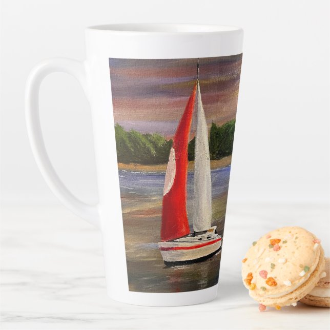 A Sunset Sail, by Gary Poling Latte Mug (In Situ)