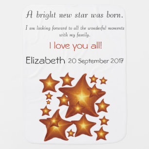 A Sunshine Bright New Star Was Born Receiving Blanket