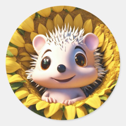A Super cute Sunflower Classic Round Sticker