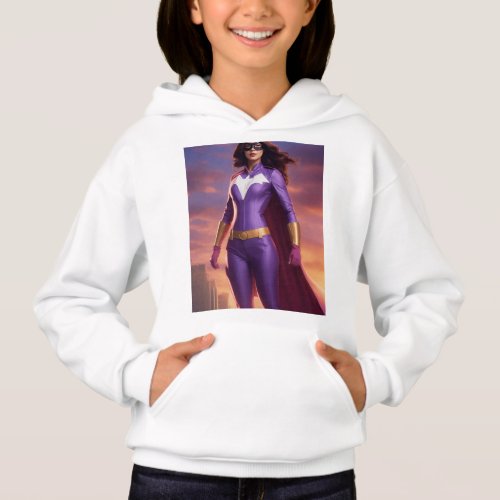 A super heroine with dark brown hair hoodie