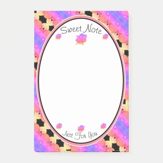 A Super Sweet Flowered Post-it Notes (Front)