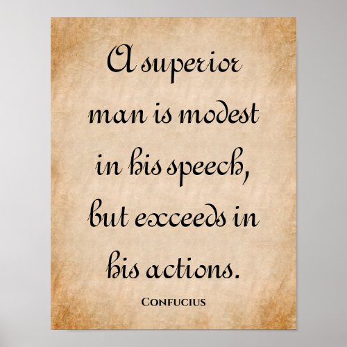 A Superior Man Inspiring Confucius Quote Poster