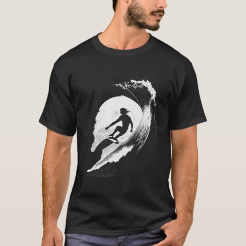 A surfer riding a wave capturing the freedom T_Shirt