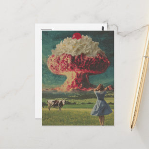 A Surreal Desert Explosion in the Dairy Pasture Postcard