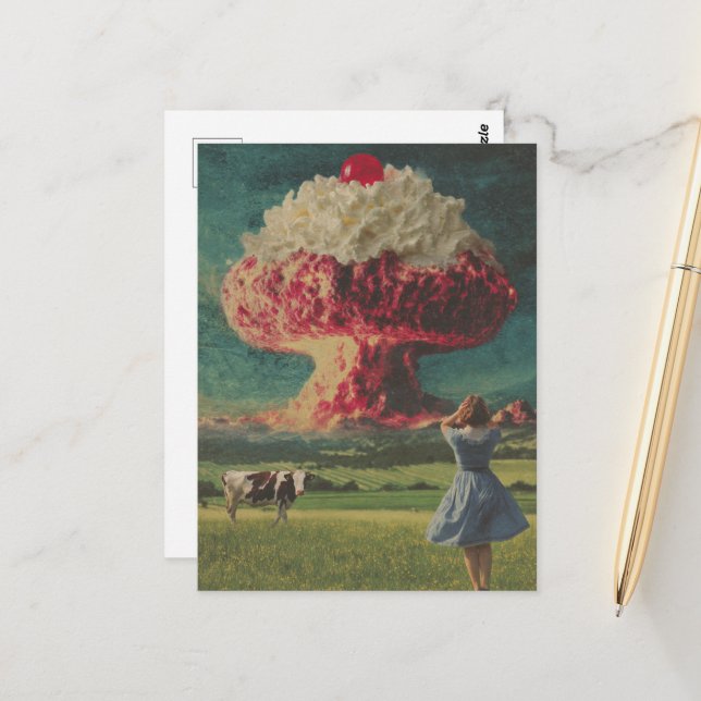 A Surreal Desert Explosion in the Dairy Pasture Postcard (Front/Back In Situ)