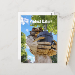 A Surreal Troll Holds Up a Tree to Protect Nature Postcard