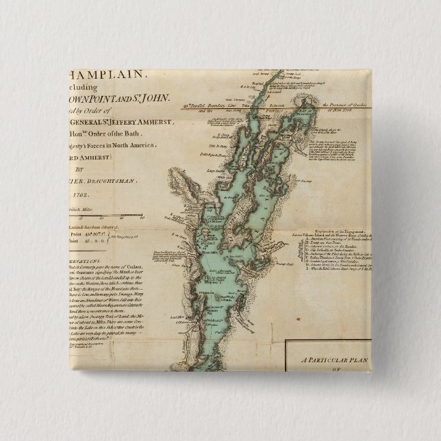 A Survey of Lake Champlain Pinback Button (Front)