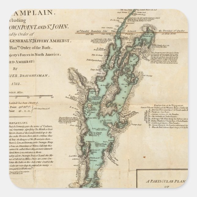 A Survey of Lake Champlain Square Sticker (Front)