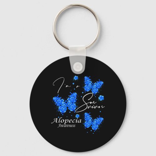 A Survivor Alopecia Awareness Butterfly  Keychain