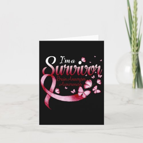 A Survivor Brain Aneurysm Awareness Butterfly 1  Card