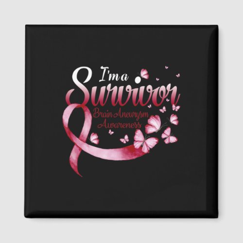 A Survivor Brain Aneurysm Awareness Butterfly 1  Magnet