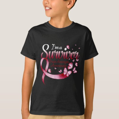 A Survivor Brain Aneurysm Awareness Butterfly 1  T_Shirt