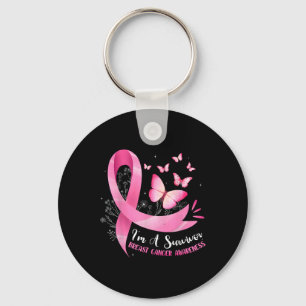 A Survivor Breast Cancer Awareness Pink Ribbon Wom Keychain