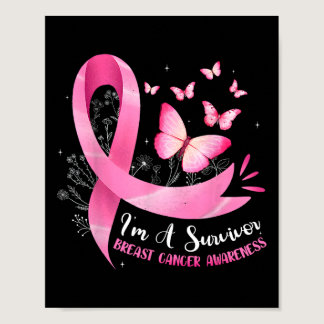 A Survivor Breast Cancer Awareness Pink Ribbon Wom Poster