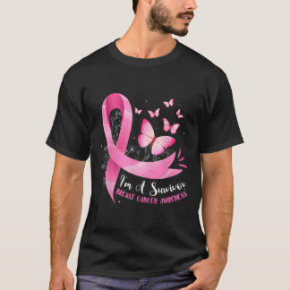A Survivor Breast Cancer Awareness Pink Ribbon Wom T-Shirt