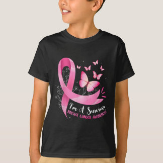 A Survivor Breast Cancer Awareness Pink Ribbon Wom T-Shirt