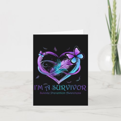 A Survivor Butterfly Heart Suicide Prevention Awar Card