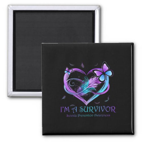 A Survivor Butterfly Heart Suicide Prevention Awar Magnet